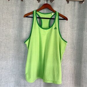 Adidas Climalite Neon Green Racerback Athletic Tank – Moisture Wicking – Size XL